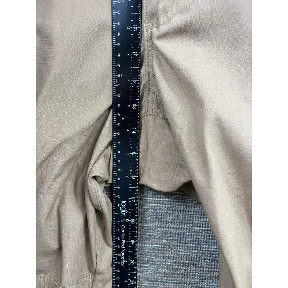 5.11 Tactical Pants Mens 44x30 Beige Cargo Canvas Elastic Waist Workwear